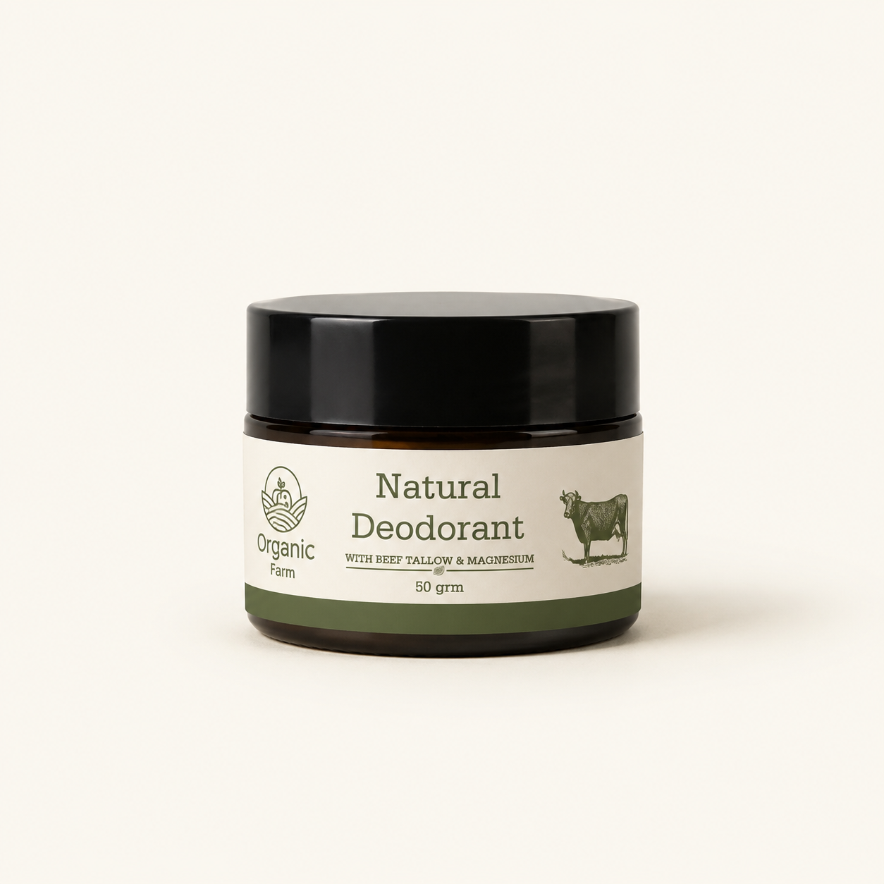 Beef tallow deodorant with Magnesium 50 grams ديودرنت من الشحم البقري والمغنيسيوم