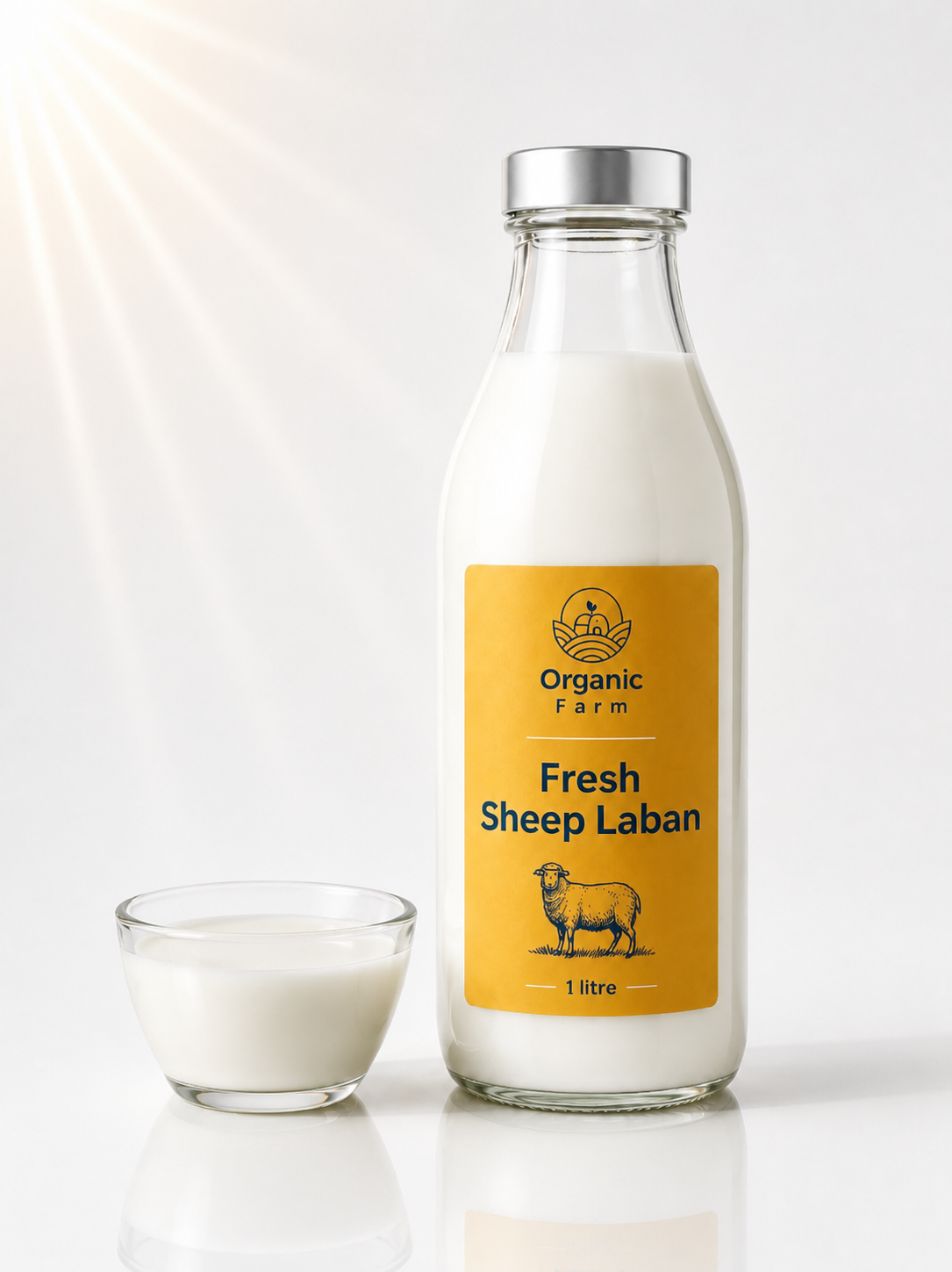 Fresh Sheep’s Laban 1 Litre (Naturally A2) (Glass Bottle) | لبن غنم طازج ١ لتر  (عبوة زجاجية)