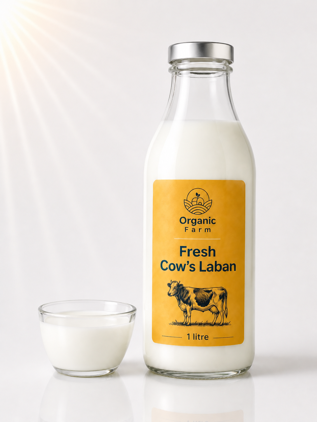 Fresh Cow’s Laban 1 Litre (Glass Bottle) | لبن بقري طازج ١ لتر (عبوة زجاجية)