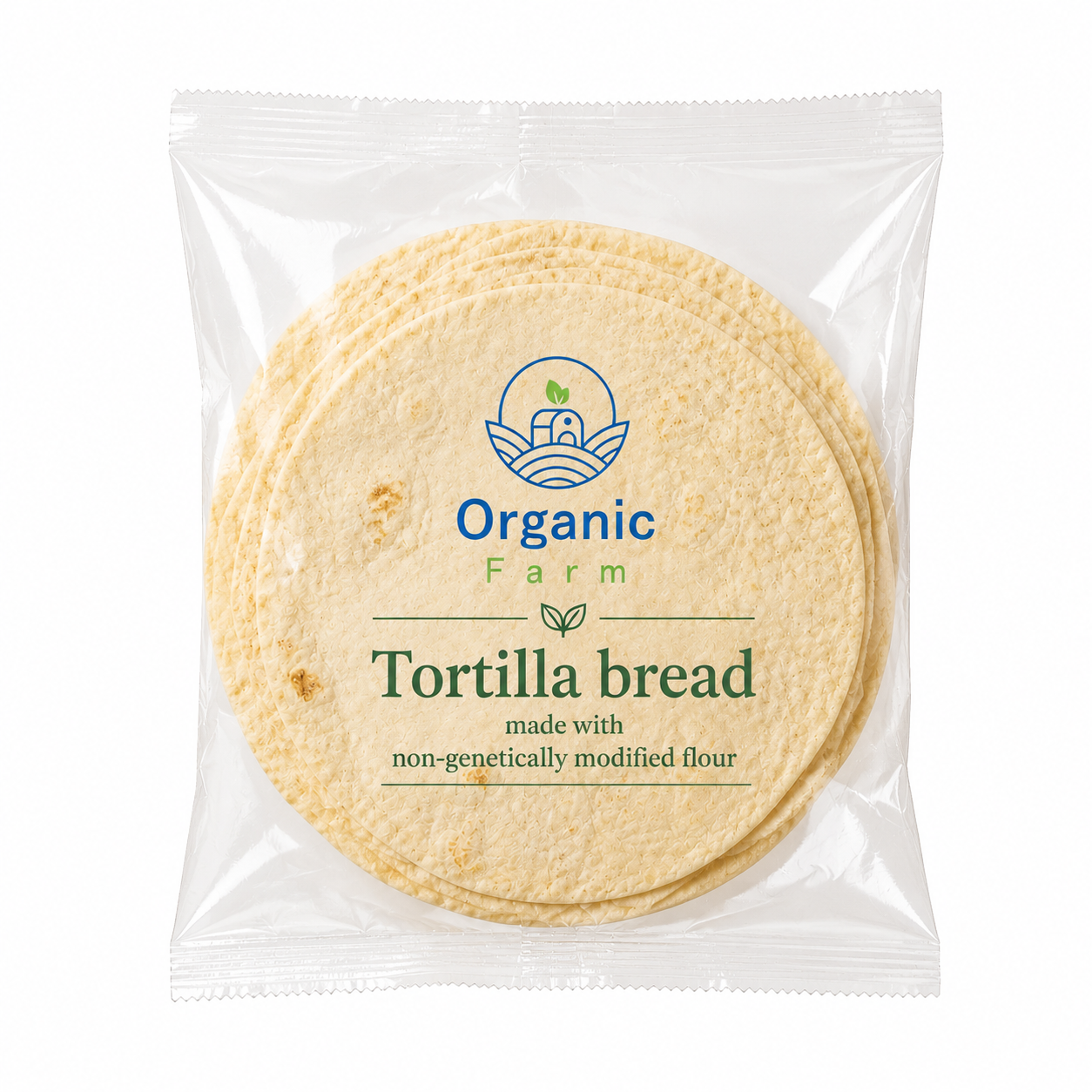 Tortilla bread made with non-genetically modified flour ( 5 pcs ) خبز التورتيلا بطحين غير معدل وراثيا ٥ حبات