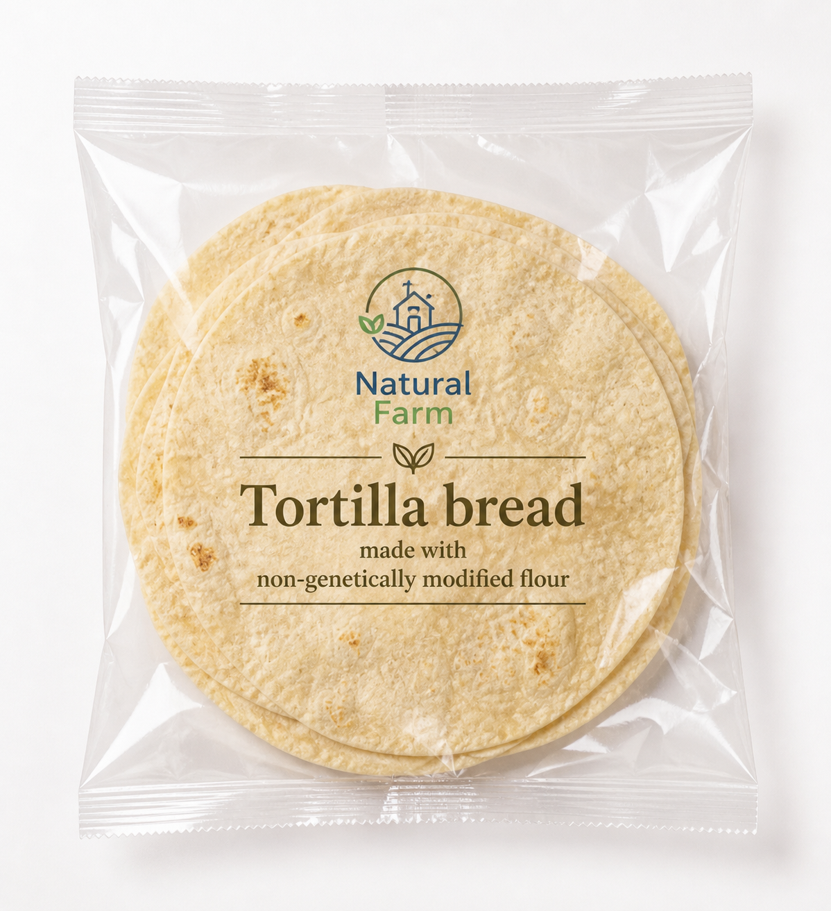 Tortilla bread made with non-genetically modified flour ( 5 pcs ) خبز التورتيلا بطحين غير معدل وراثيا ٥ حبات