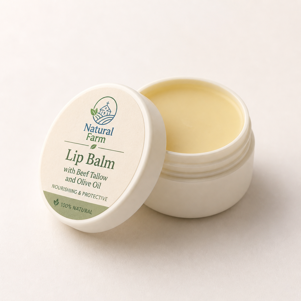 Lip balm with beef tallow and olive oil 25 grams مرطب شفاه بالشحم البقري وزيت الزيتون