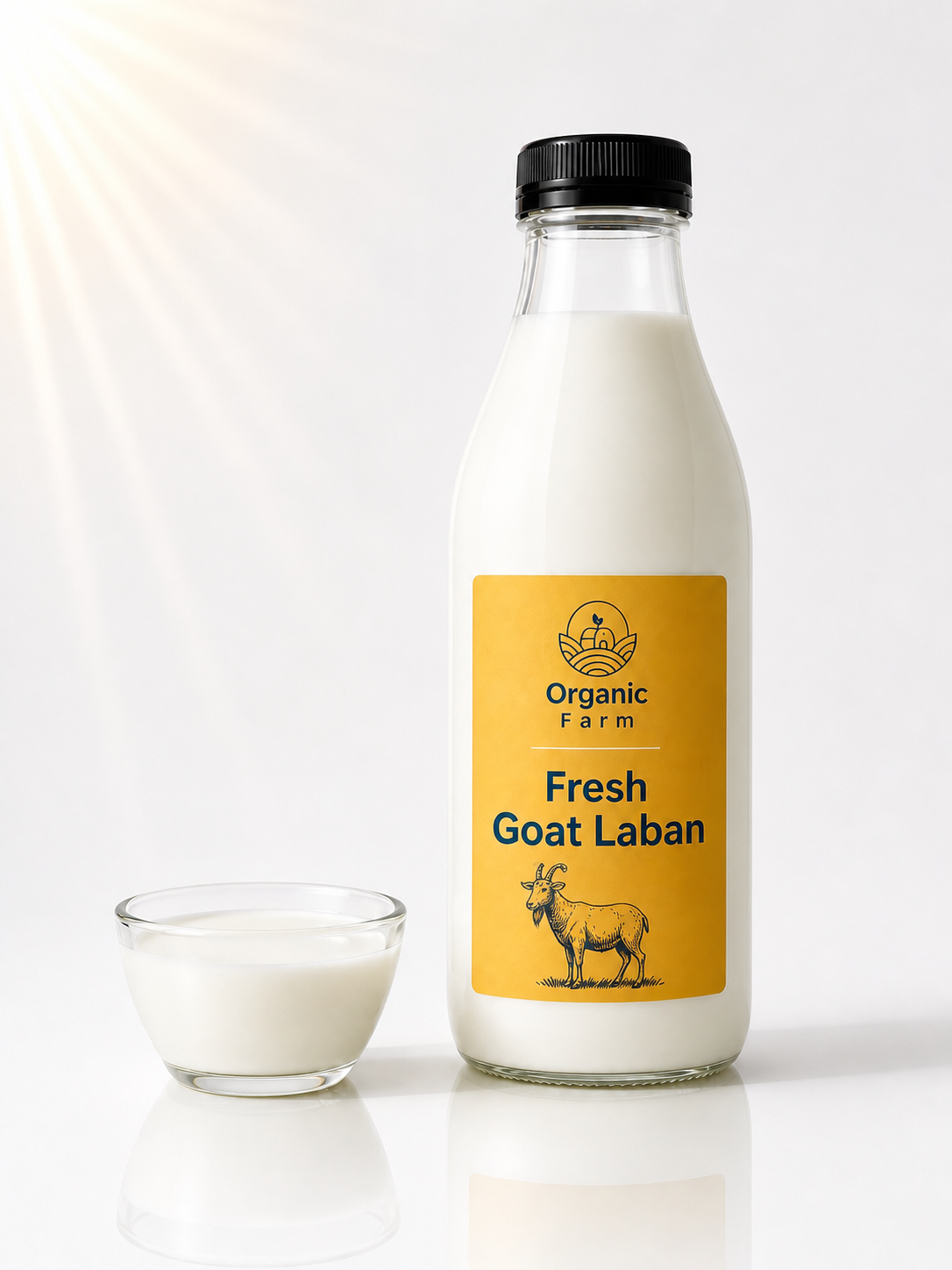 Fresh Goat laban 1 litre ( naturally A2) لبن ماعز طازج