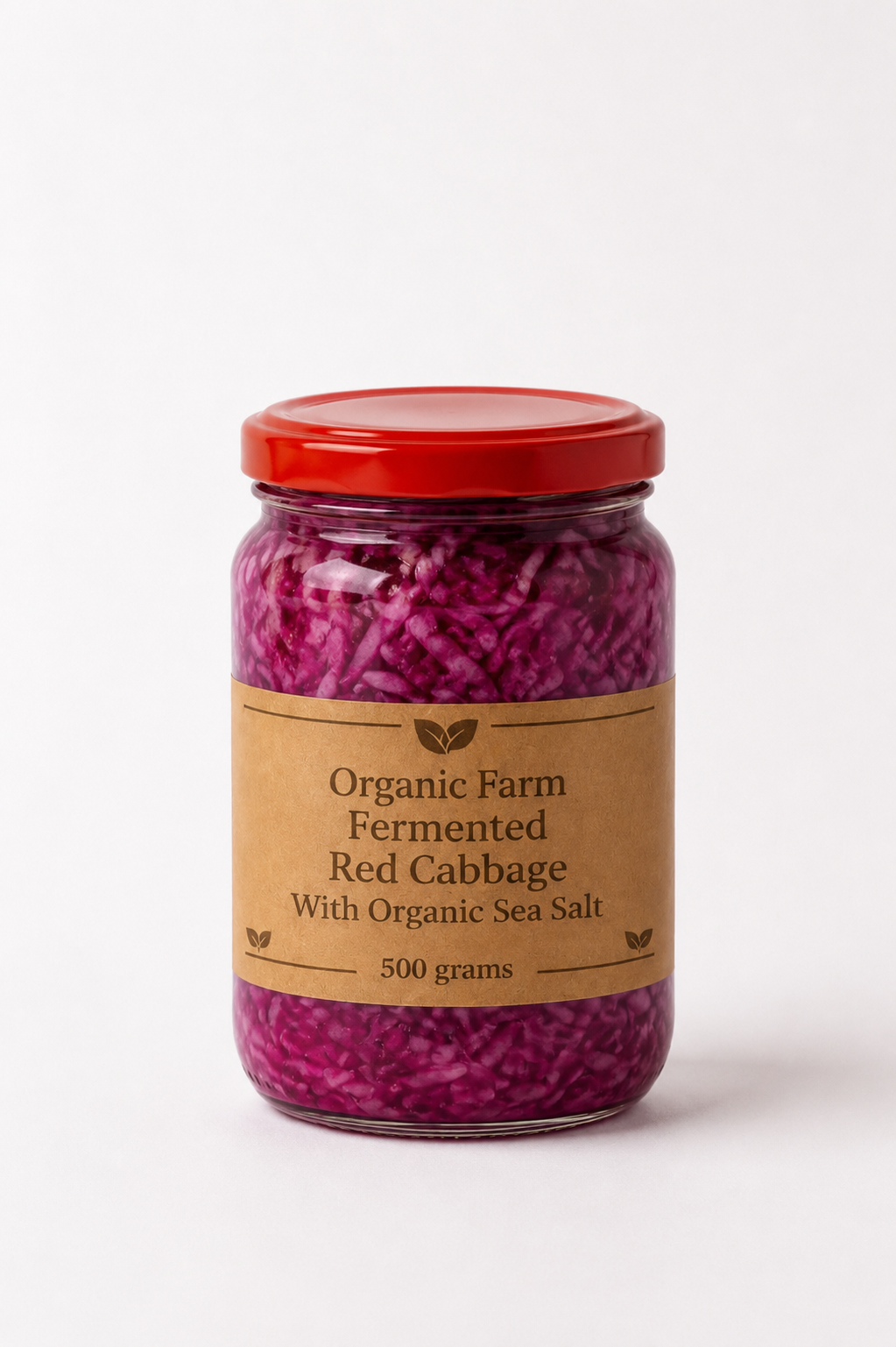 Fermented red cabbage with organic sea salt مخمر الملفوف الأحمر بالملح البحري العضوي