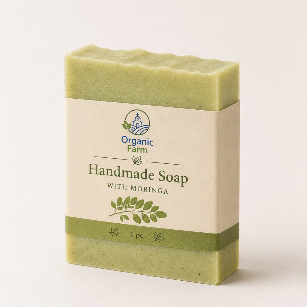 Beef tallow with moringa and goat milk soap bar صابون الشحم بالمورينجا وحليب الماعز