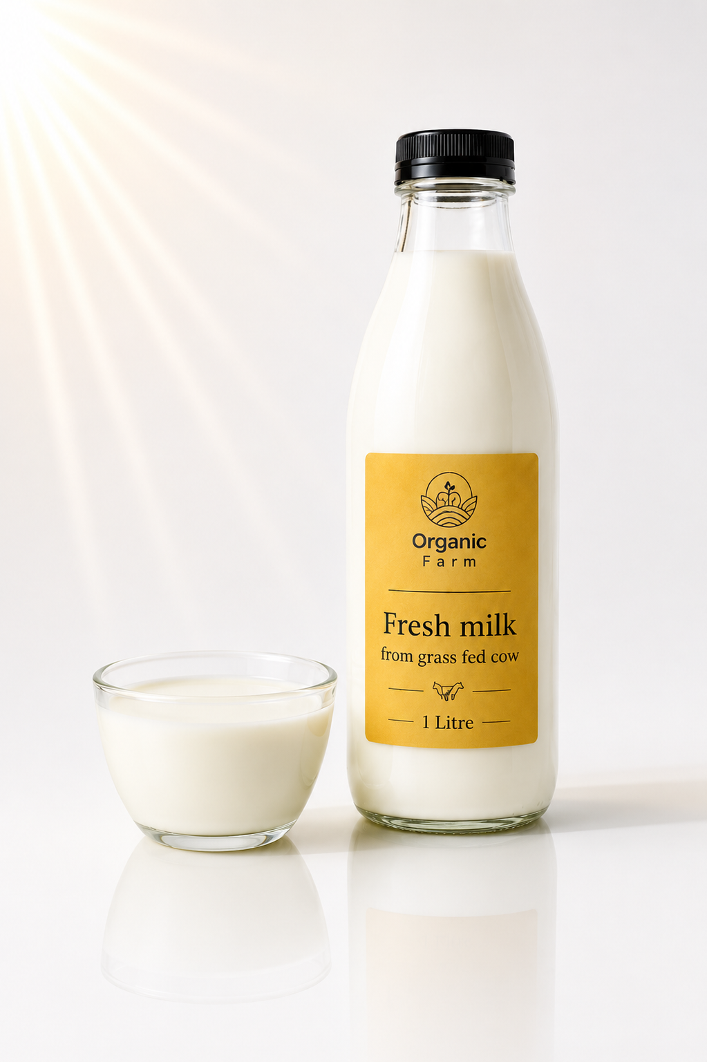 Fresh milk from grass fed cows 1 litre  حليب  بقري طازج
