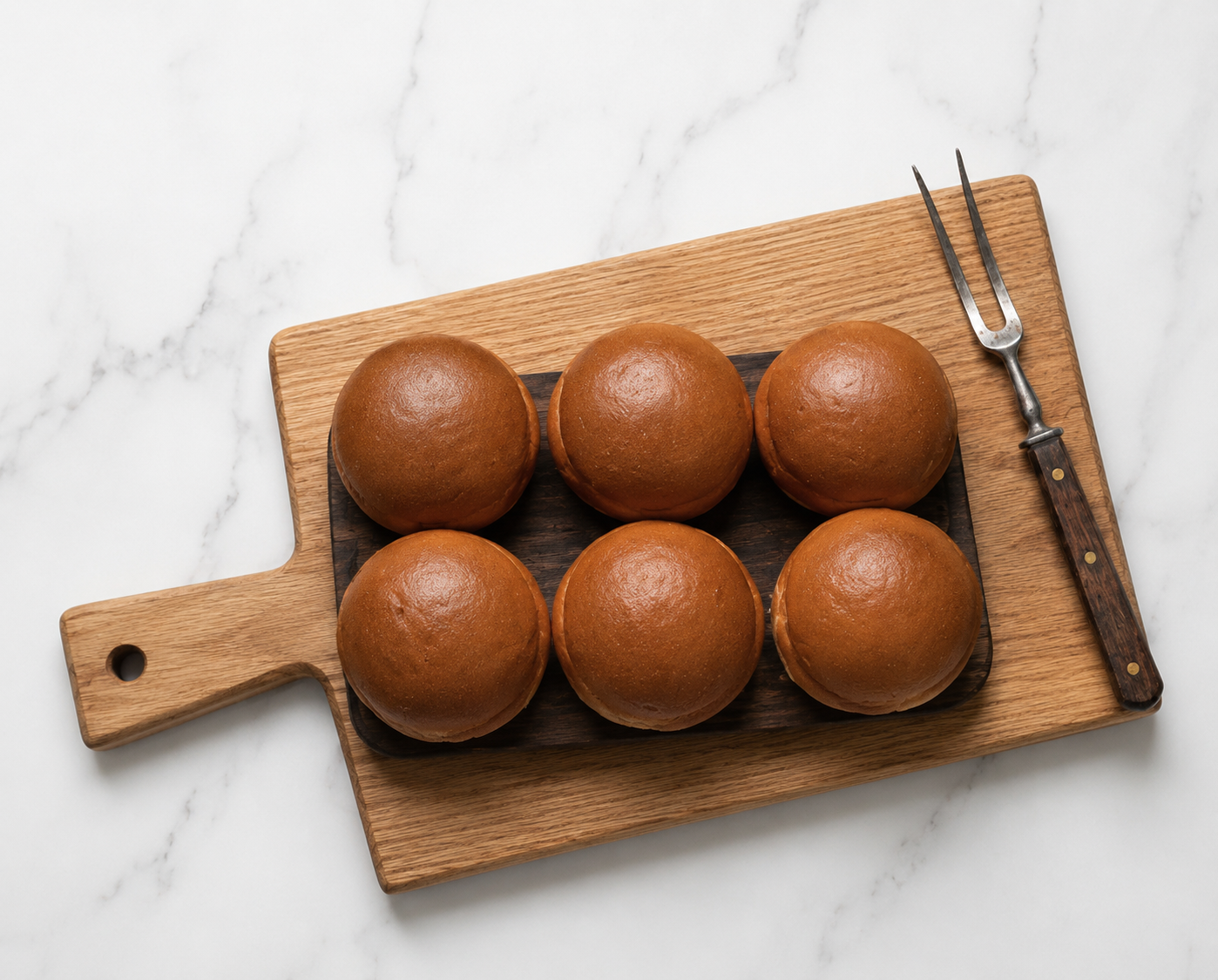 Whole Wheat Burger Buns with Olive Oil & Natural Yeast 6pcs صمون البيرجر من القمح الكامل وزيت الزيتون والخميرة الطبيعية
