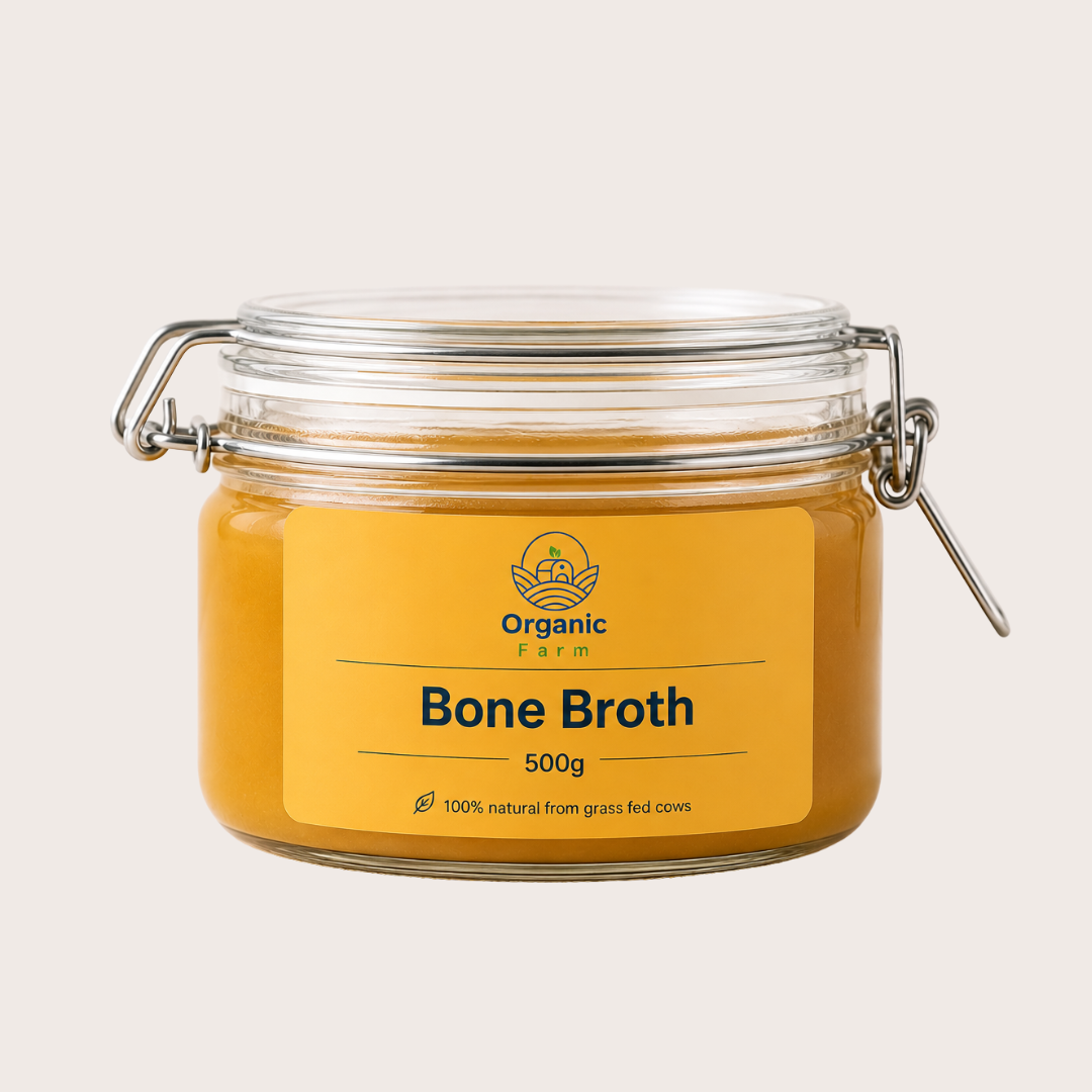Bone broth natural 100% from grass fed cows مرق العظم الطبيعي 500 grams