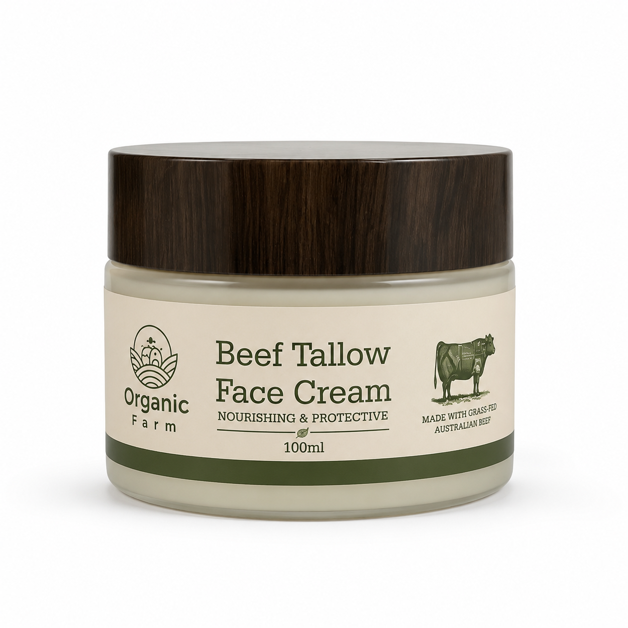 Beef tallow face cream 100 grams كريم الوجه بالشحم البقري