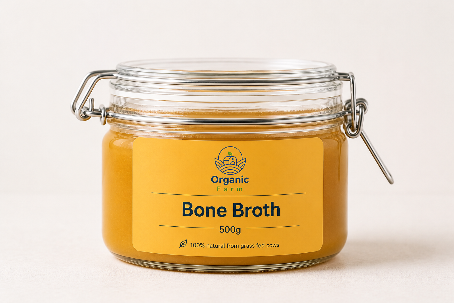 Bone broth natural 100% from grass fed cows مرق العظم الطبيعي 500 grams